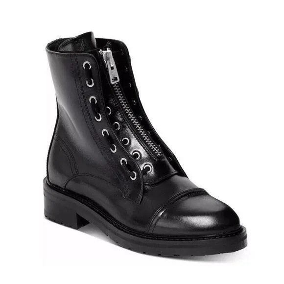 ALL SAINTS Ariel combat black moto chunky Zipper boots Shoes Size 6