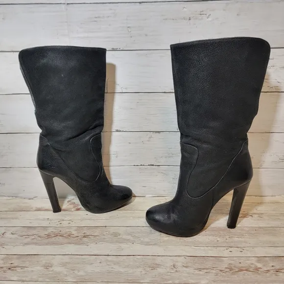 Allsaints mid calf high heel Leather boots
