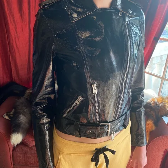 Allsaints RigbyPaytonBiker patentleather jack