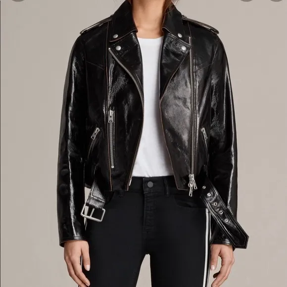 Allsaints RigbyPaytonBiker patentleather jack