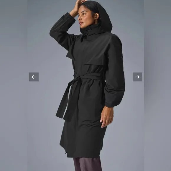 Alo - Crinkle On The Move Trench - Black - NEW