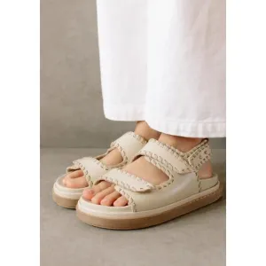 Alohas Barrel Chunky Two-Strap Sandals in Stone sz 41 US 10