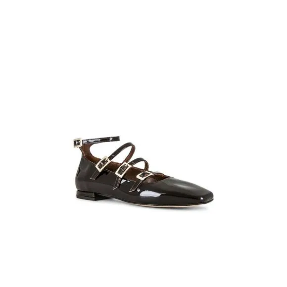 Alohas Free People Woman  Black Patent Leather Shoes Flats