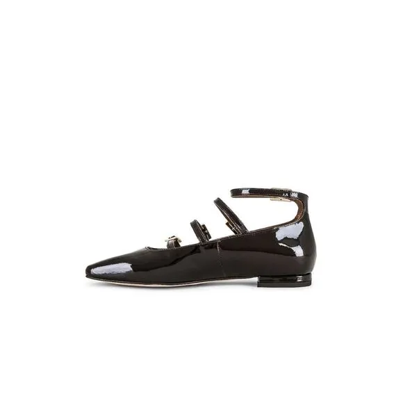 Alohas Free People Woman  Black Patent Leather Shoes Flats