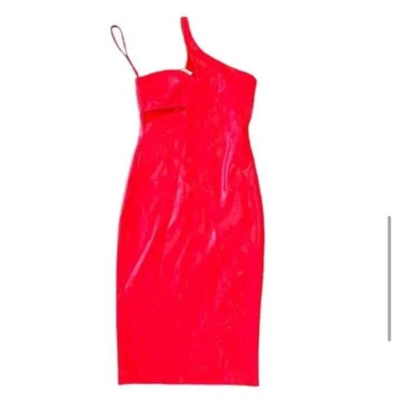 Amanda Uprichard Mckay Dress Lipstick Red Faux Leather