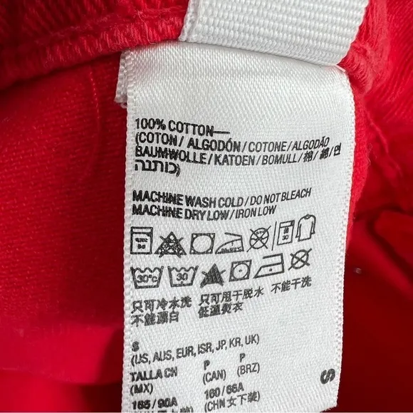 American Apparel Jeans A-Line Cotton Button Placket Pull-On Red Mini Skirt