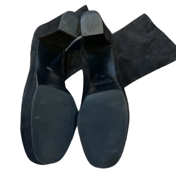 &amp; Other Stories Black Suede Platform Mid-Calf Boots Size 9