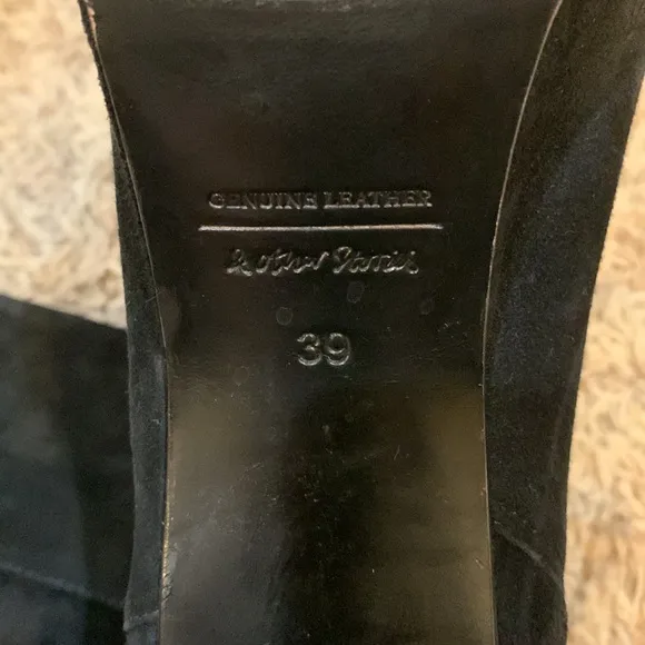 &amp; Other Stories Black Suede Platform Mid-Calf Boots Size 9