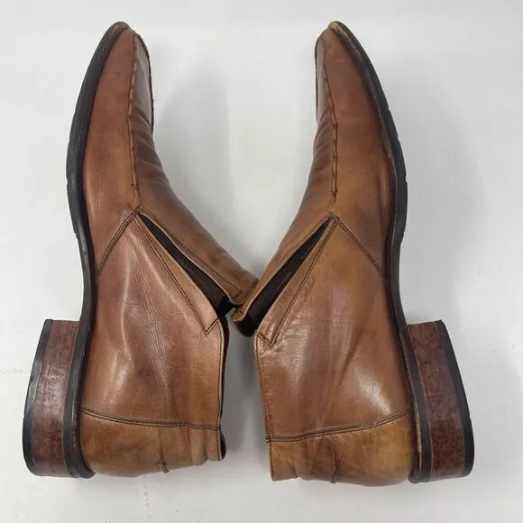 Angel Infantes Brown Square Toe Slip On Fine Leather Loafer Dress Shoes Size 45