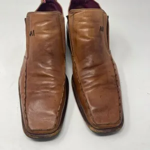 Angel Infantes Brown Square Toe Slip On Fine Leather Loafer Dress Shoes Size 45