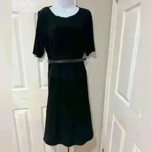 Anne Klein 3/4 sleeve black dress size 16 flattering slimming work wedding