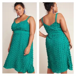 ANTHROPOLOGIE Eva Franco Hanya Floral Embellished Ethereal Textured Dress 26