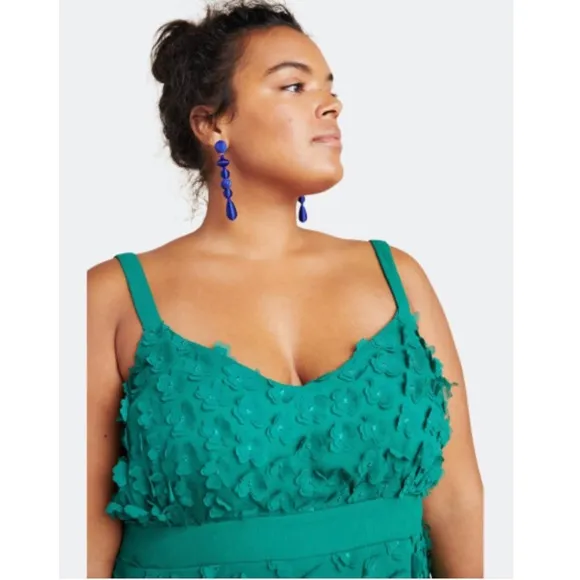 ANTHROPOLOGIE Eva Franco Hanya Floral Embellished Ethereal Textured Dress 26