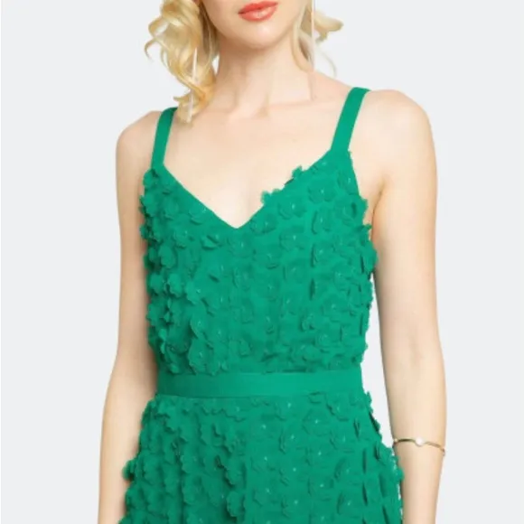 ANTHROPOLOGIE Eva Franco Hanya Floral Embellished Ethereal Textured Dress 26