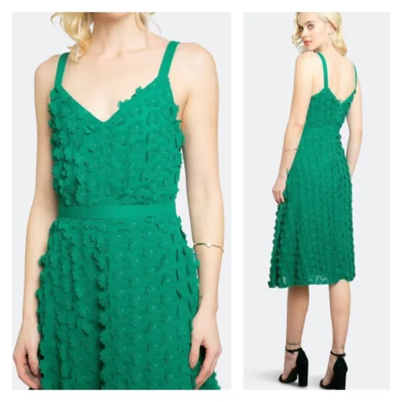 ANTHROPOLOGIE Eva Franco Hanya Floral Embellished Ethereal Textured Dress 26