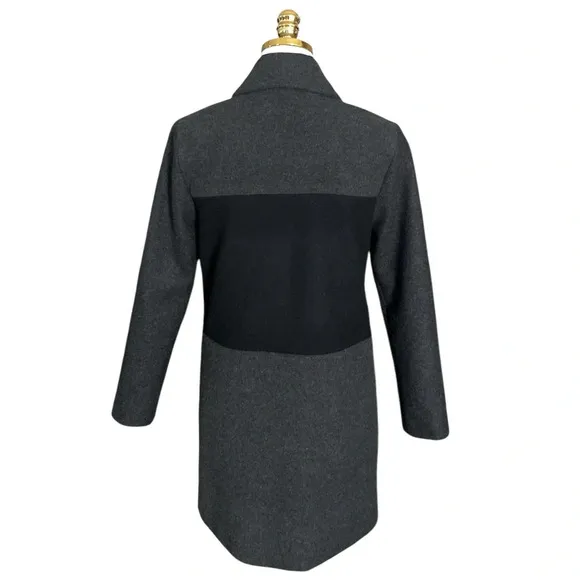 ANTHROPOLOGIE HUTCH | Women’s Color-blocked Mid-Length Wool Coat Size XS