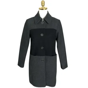 ANTHROPOLOGIE HUTCH | Women’s Color-blocked Mid-Length Wool Coat Size XS