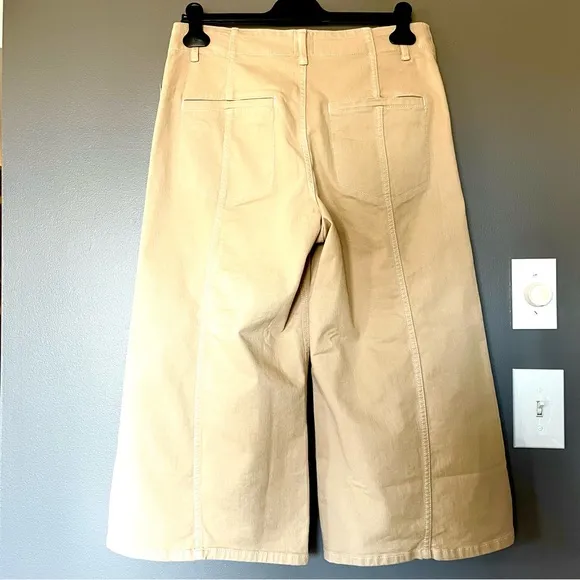 Anthropologie Maeve Delaney Crop Clean Seamed High-Rise Wide-Leg Jeans 31P NWT