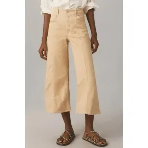 Anthropologie Maeve Delaney Crop Clean Seamed High-Rise Wide-Leg Jeans 31P NWT
