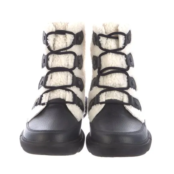 Anthropologie x Sorel 7.5 Explorer  Joan Waterproof Faux Fur Winter Boots White