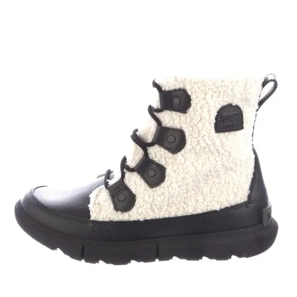 Anthropologie x Sorel 7.5 Explorer  Joan Waterproof Faux Fur Winter Boots White
