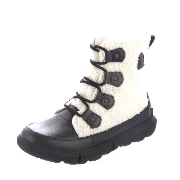 Anthropologie x Sorel 7.5 Explorer  Joan Waterproof Faux Fur Winter Boots White