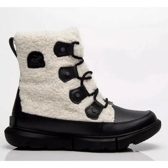 Anthropologie x Sorel 7.5 Explorer  Joan Waterproof Faux Fur Winter Boots White