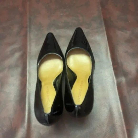 Antonio Melani Britt‎ black patent leather heels shoes, size 8M