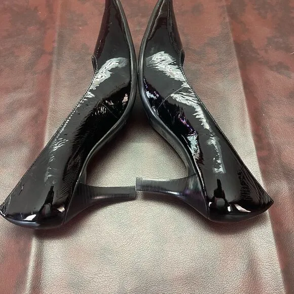 Antonio Melani Britt‎ black patent leather heels shoes, size 8M