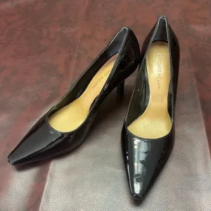 Antonio Melani Britt‎ black patent leather heels shoes, size 8M