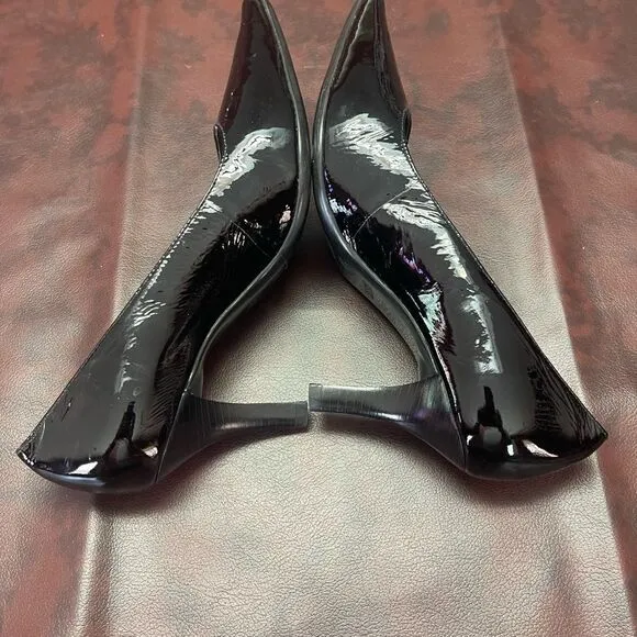 Antonio Melani Britt‎ black patent leather heels shoes, size 8M