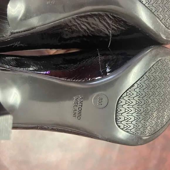 Antonio Melani Britt‎ black patent leather heels shoes, size 8M