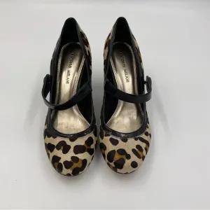Antonio Melani Lara Mary Janes Leopard Print in Patent Leather and Calf Hair 9M