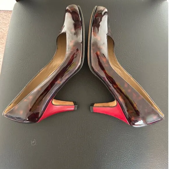 Anyi Lu Shoes Women Patent Leather Pumps Brown Black  EU 37/7