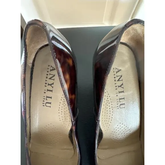 Anyi Lu Shoes Women Patent Leather Pumps Brown Black  EU 37/7