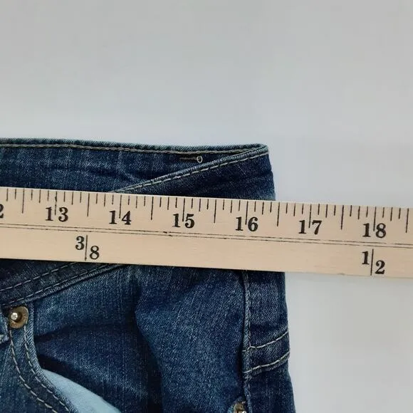 Apple Bottoms Bling Pocket Apple Embroidered Bootcut Jeans Y2K Flare Denim 9/10