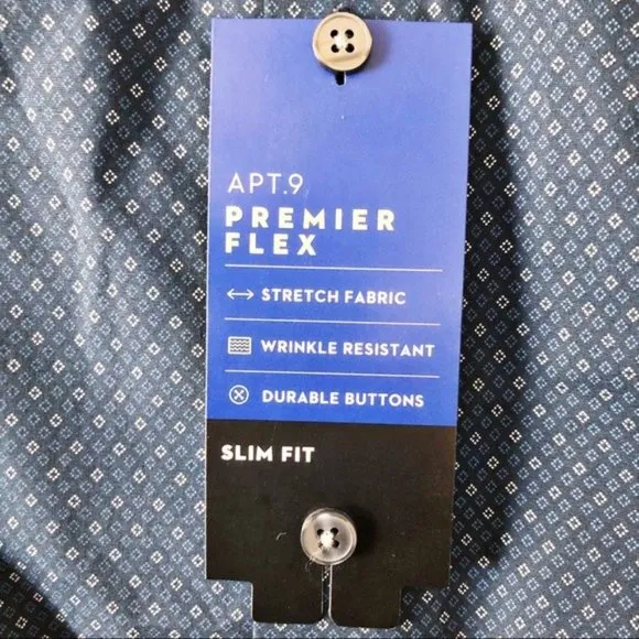 Apt. 9 Premier Flex Slim-Fit Spread-Collar Dress Shirt Size 16-16½ (36/37)