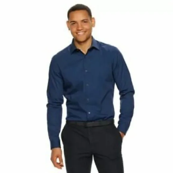 Apt. 9 Premier Flex Slim-Fit Spread-Collar Dress Shirt Size 16-16½ (36/37)