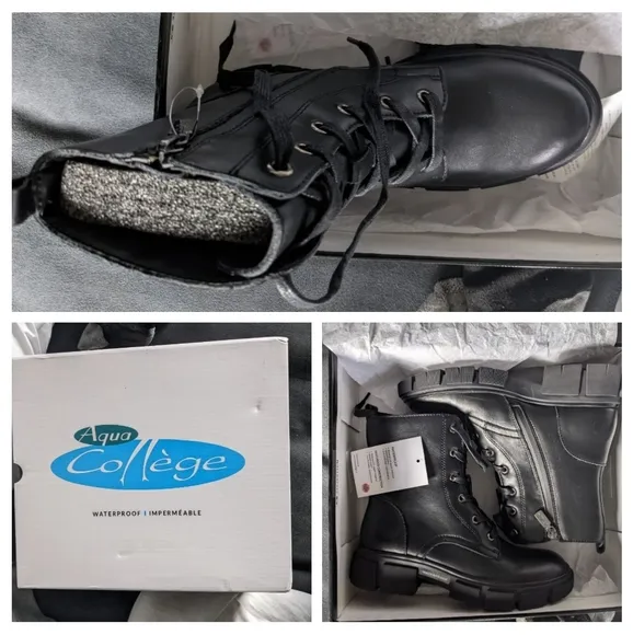 ⚡🎉🔖Aqua Collége Waterproof &quot;Pippa&quot; combat boots, sizes 6 &amp; 6.5 (NWT!)