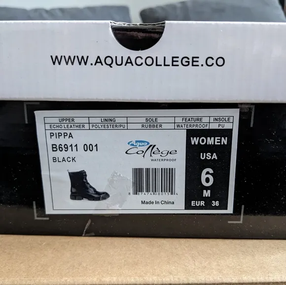 ⚡🎉🔖Aqua Collége Waterproof &quot;Pippa&quot; combat boots, sizes 6 &amp; 6.5 (NWT!)