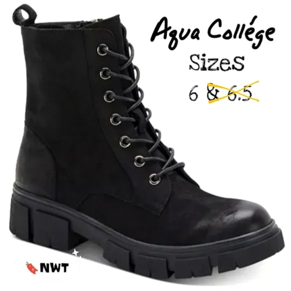 ⚡🎉🔖Aqua Collége Waterproof &quot;Pippa&quot; combat boots, sizes 6 &amp; 6.5 (NWT!)