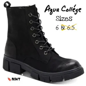 ⚡🎉🔖Aqua Collége Waterproof &quot;Pippa&quot; combat boots, sizes 6 &amp; 6.5 (NWT!)
