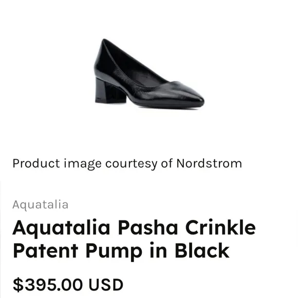 AQUATALIA, 8, Pasha Crinkle, Patent Pump in Black
