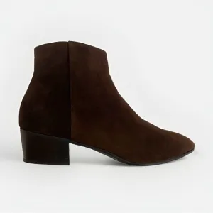AQUATALIA fuoco Dark Brown Suede Chunky heel Ankle Boots