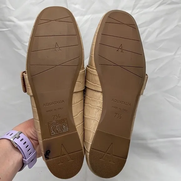 Aquatalia Jacqui Water Resistant Convertible Loafer In Cappuccino Beige Sz 7.5