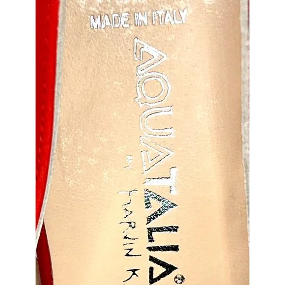 AQUATALIA Red Suede Cutout Open Toe Heels - Made in Italy - Sweet, Sexy &amp; Fun!