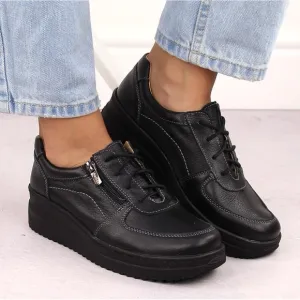 Aravon Orthopedic Power Comfort Leather Zip Sneakers Shoes 8