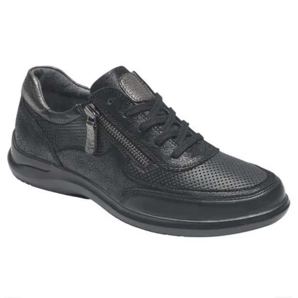 Aravon Orthopedic Power Comfort Leather Zip Sneakers Shoes 8