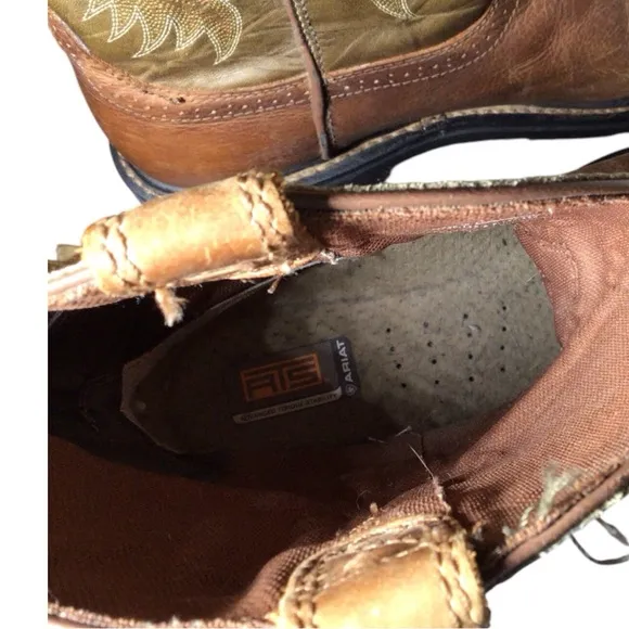 Ariat Brown and Tan Cowboy Boots EUC size 11