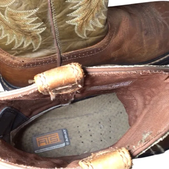 Ariat Brown and Tan Cowboy Boots EUC size 11